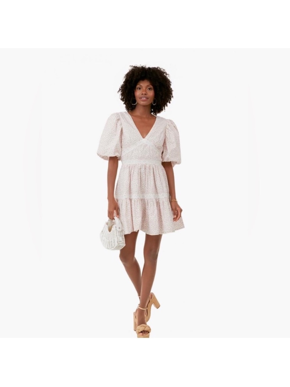 NWT Hyacinth House Puff-Sleeve Ditsy Floral Cottage Core V-Neck Mini Dress XxL